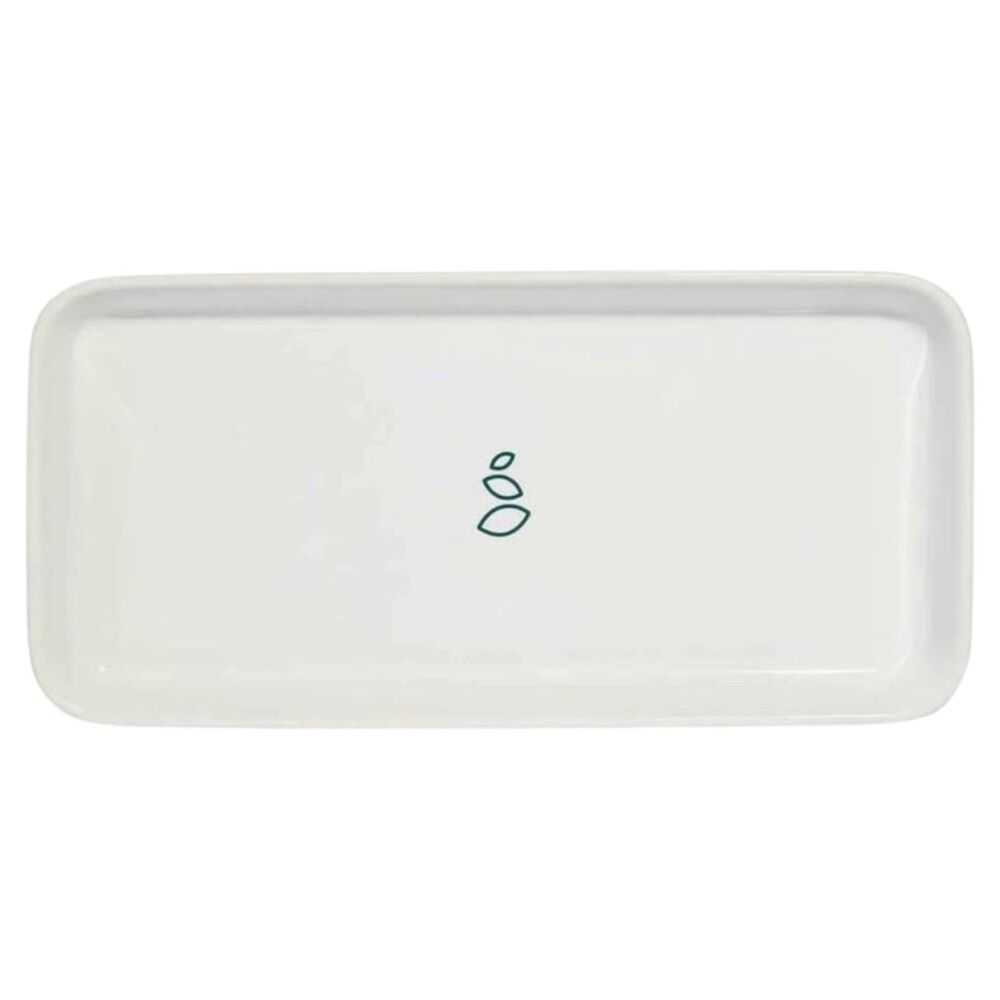 Grove Collaborative Stoneware White Rectangular Tray 10 x 5 in Minimalist